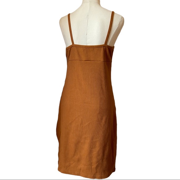 Minx and Moss  Brown ,Rust Spaghetti strap Ribbed Dress size M - Picture 4 of 6